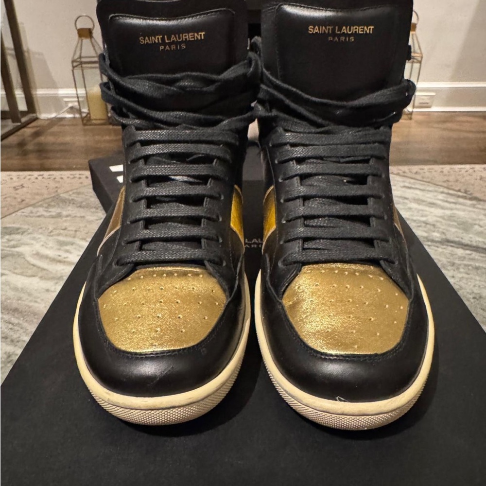 Saint Laurent SL Men's Sneakers in Black and Gold